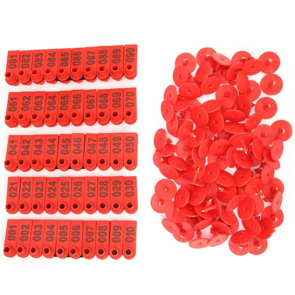 Tebru Poultry Cage Poultry Farming Pig Cattle And Sheep Ear Tag Farm Animal Indentification Card Goat Ear Label 100 Pack Rabbit Cage