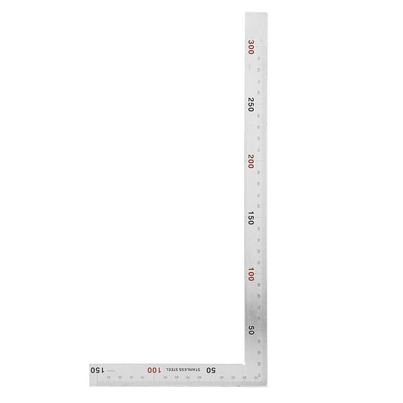 Tebru Protractor Angle Ruler Stainless Steel 90 Degree Right Angle Ruler Measurement Square Tool Metal Square Ruler