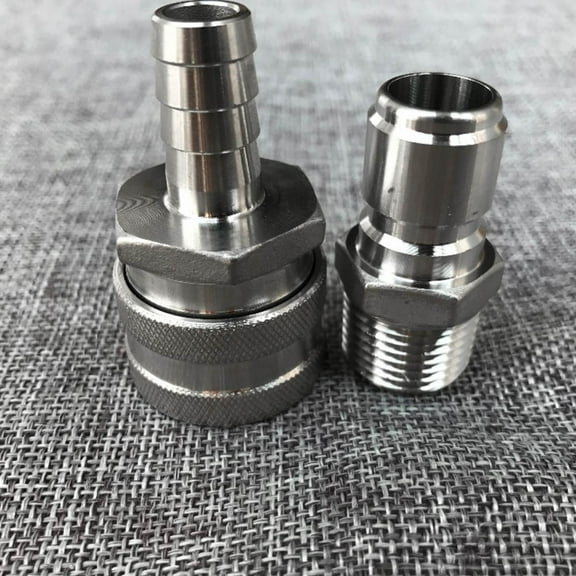 Tebru Quick Disconnect Set,Stainless Steel Homebrew Brewing Quick Disconnect Set 1/2 BSP Beer Fitting , Homebrew Disconnect