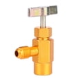 thumbnail image 1 of Tebru R-134a AC Refrigerant Gold Brass Can Tap Dispensing 1/2 Acme Thread Valve Tool,AC Refrigerant Brass Tap, 1 of 7