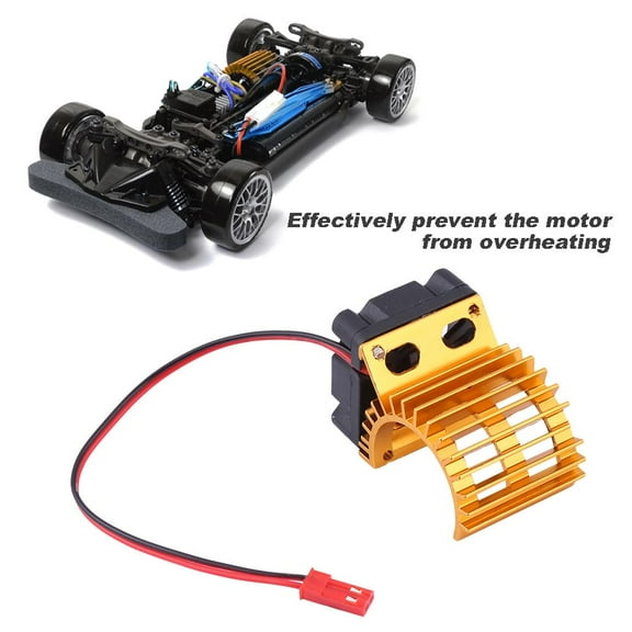 Tebru RC Heat Sink, Motor Heat Sink With Cooling Fan,Heat Sink With Cooling Fan for 1/10 Scale Electric RC Car 380 / 390 Motor