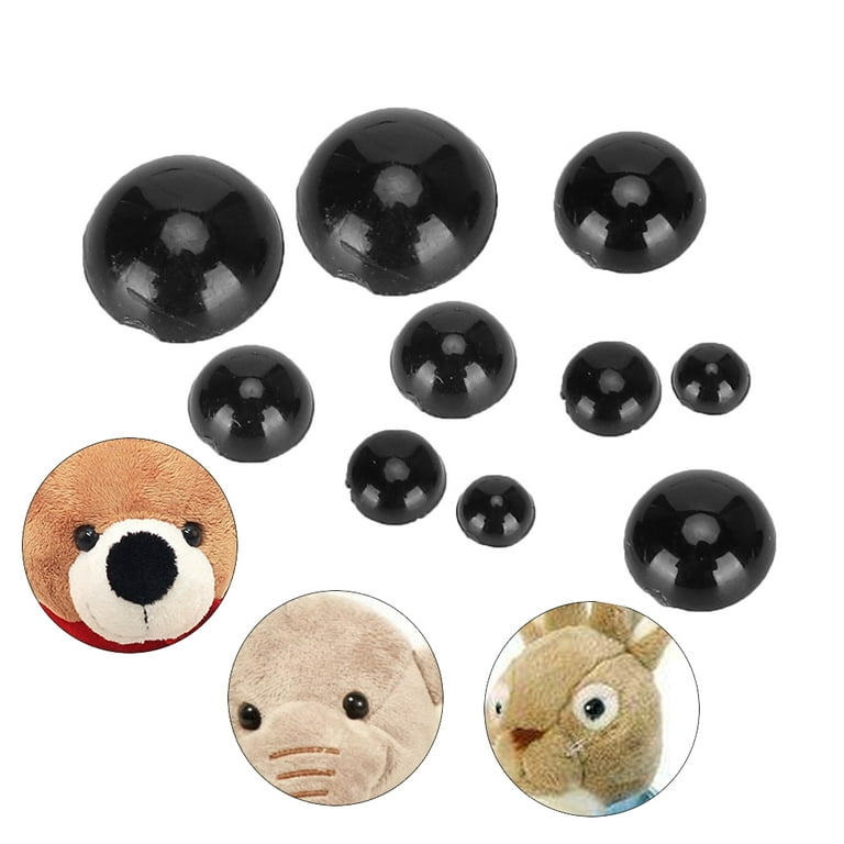 Tebru DIY Plastic Eyes,Decorative Domed Buttons,500pcs DIY Artificial  Animal Eyes Black Flat Bottom Domed Sewing Crafting Buttons for Doll Kid  Toys Accessories 