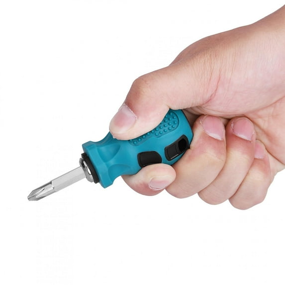 Tebru Screwdrivers, Mini Magnetic Dual Purpose Cross Slot Bits Screwdriver , Short Screwdriver