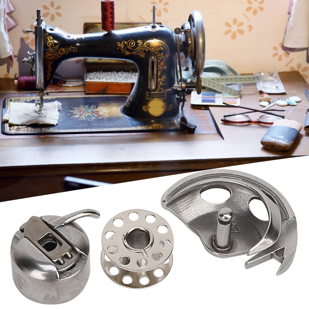 Tebru Sewing Machine Parts,Bobbins + Bobbin Case + Shuttle Hook