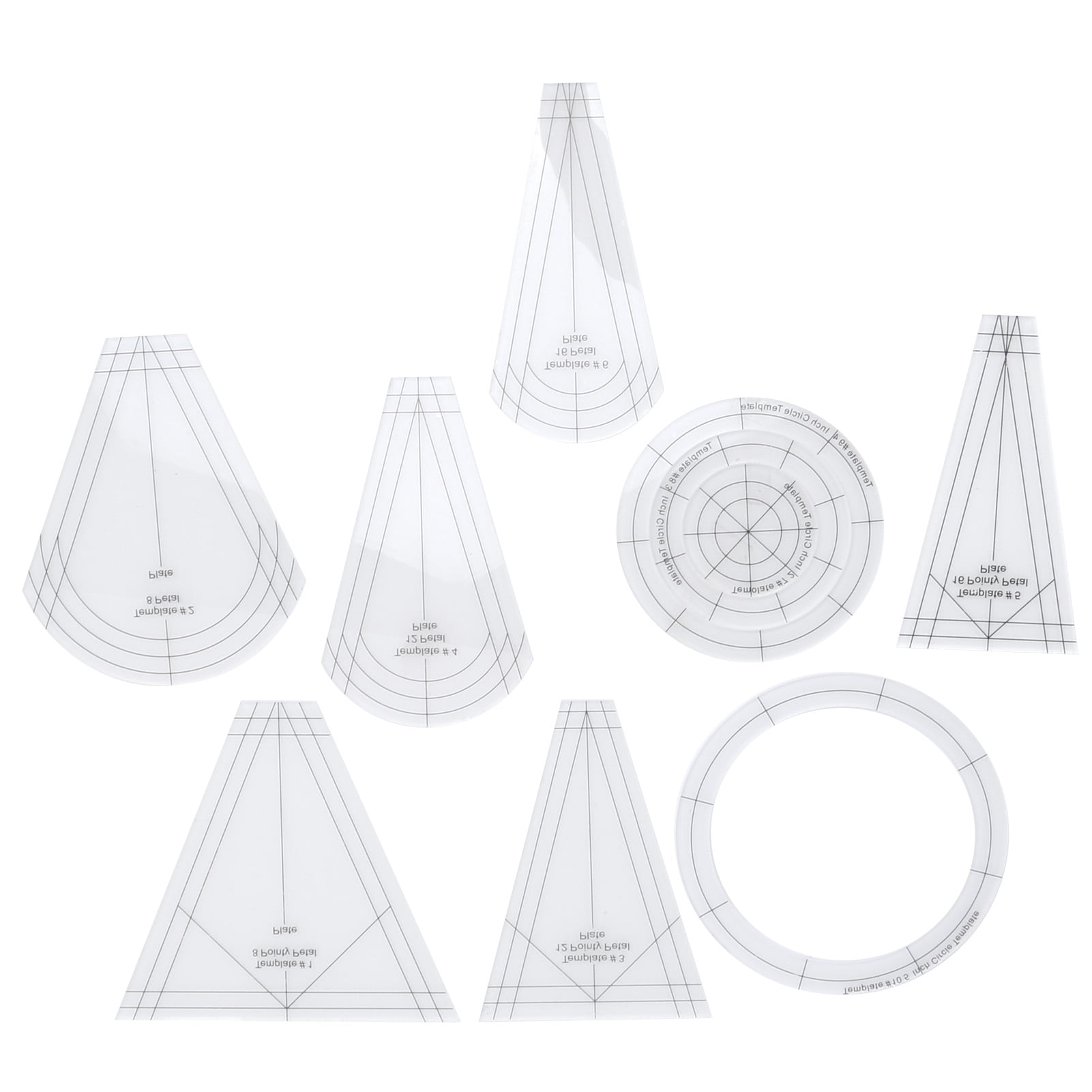 Tebru Sewing Supplies Sewing Accessories Quilting Rulers Multifunctional Transparent Acrylic Sewing Templates Sets For