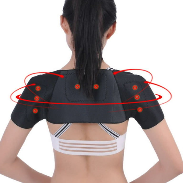 Tebru Shoulder Braces, Adjustable Soft Self-Heating Relax Shoulder Pad  Breathable Shoulder Support Belt Therapy Strap, Double Shoulder Brace Pain  Relief Compression Sleeve Wrap 