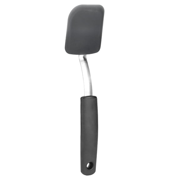 Tebru Silicone Small Size Turner Spatula with Stainless Steel Handle for Non Stick Cookware