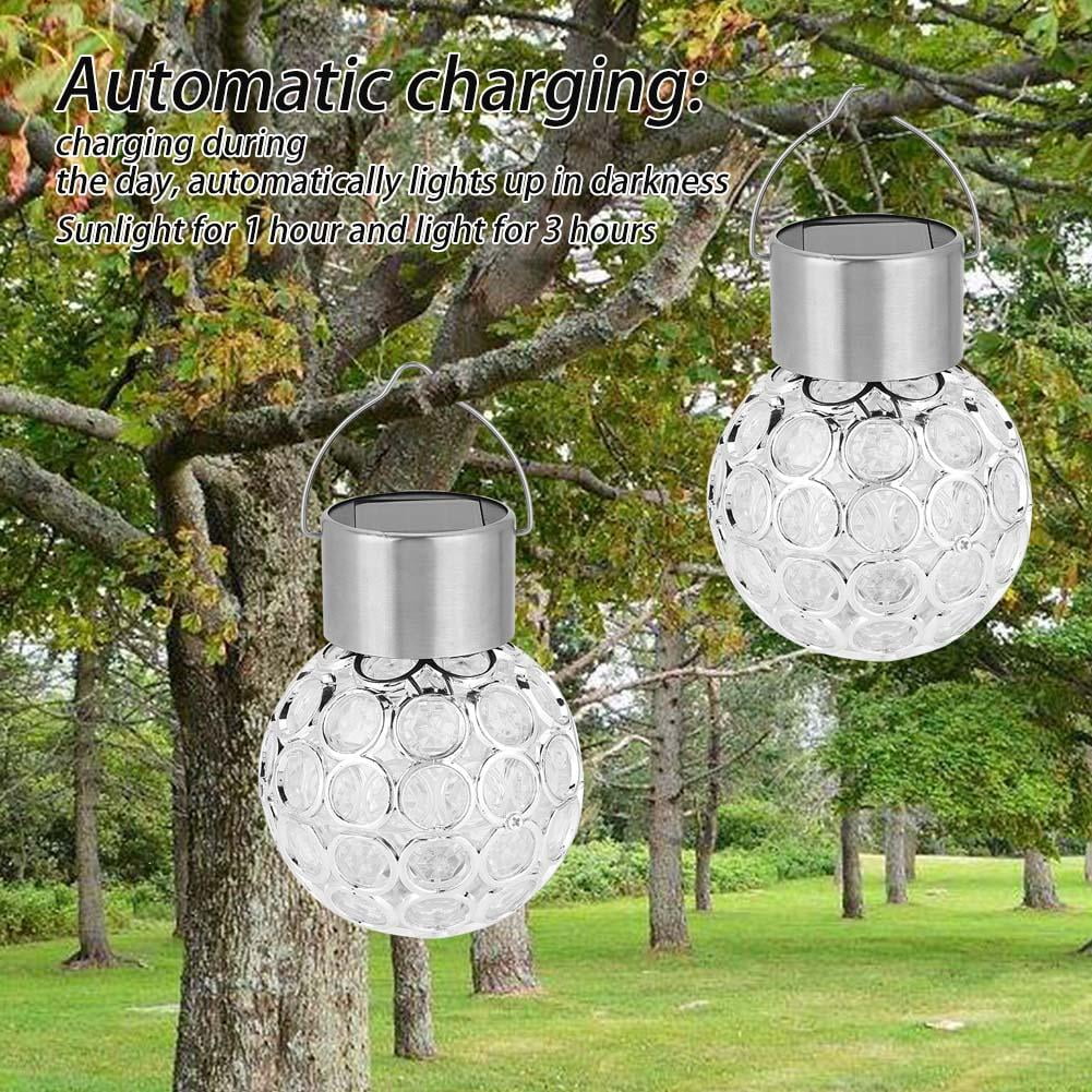 Tebru Solar Ball Garden Light, Solar Ball Garden Hang Outdoor Landscape