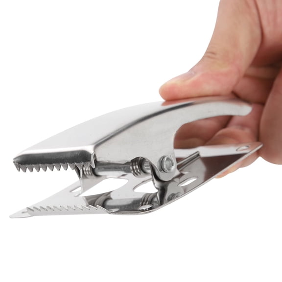 Tebru Stainless Steel Fish Fillet Clamp Tail Clip with Mounting Screws for Cleaning Board, Fish Clamp for Cutting Board, Fish Cleaning Tool
