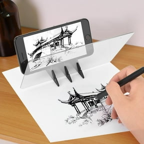 Tebru Stencil Board Light Box Tracing Drawing Board Sketch Mirror Reflection Phone Dimming,Mirror Drawing, Phone Light Board