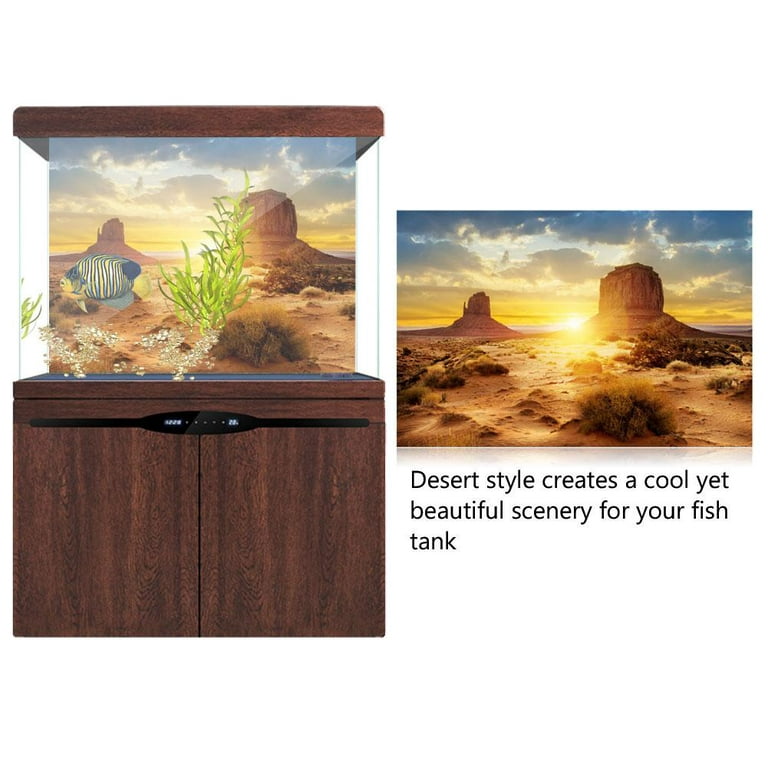 Tebru Sun and Desert Style Aquarium Fish Tank Background Poster