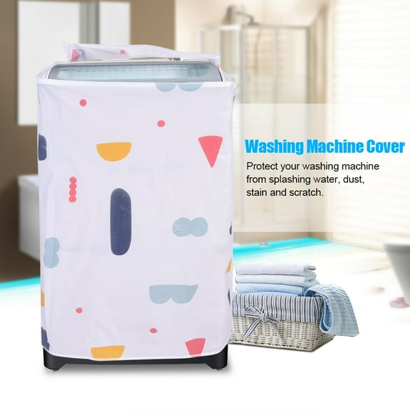 Tebru Top Load Washer Cover, Waterproof Washing Machine Zipped Cover Dust Protection for Top / Front Load Washer Dryer, Washing Machine Cover