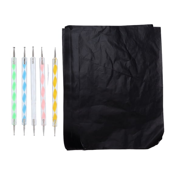 Tebru Transfer Paper,100pcs Tracing Paper 5 Embossed Stylus Pens A4 Drawing Paper For Cardboard Wood Glass,Carbon Paper