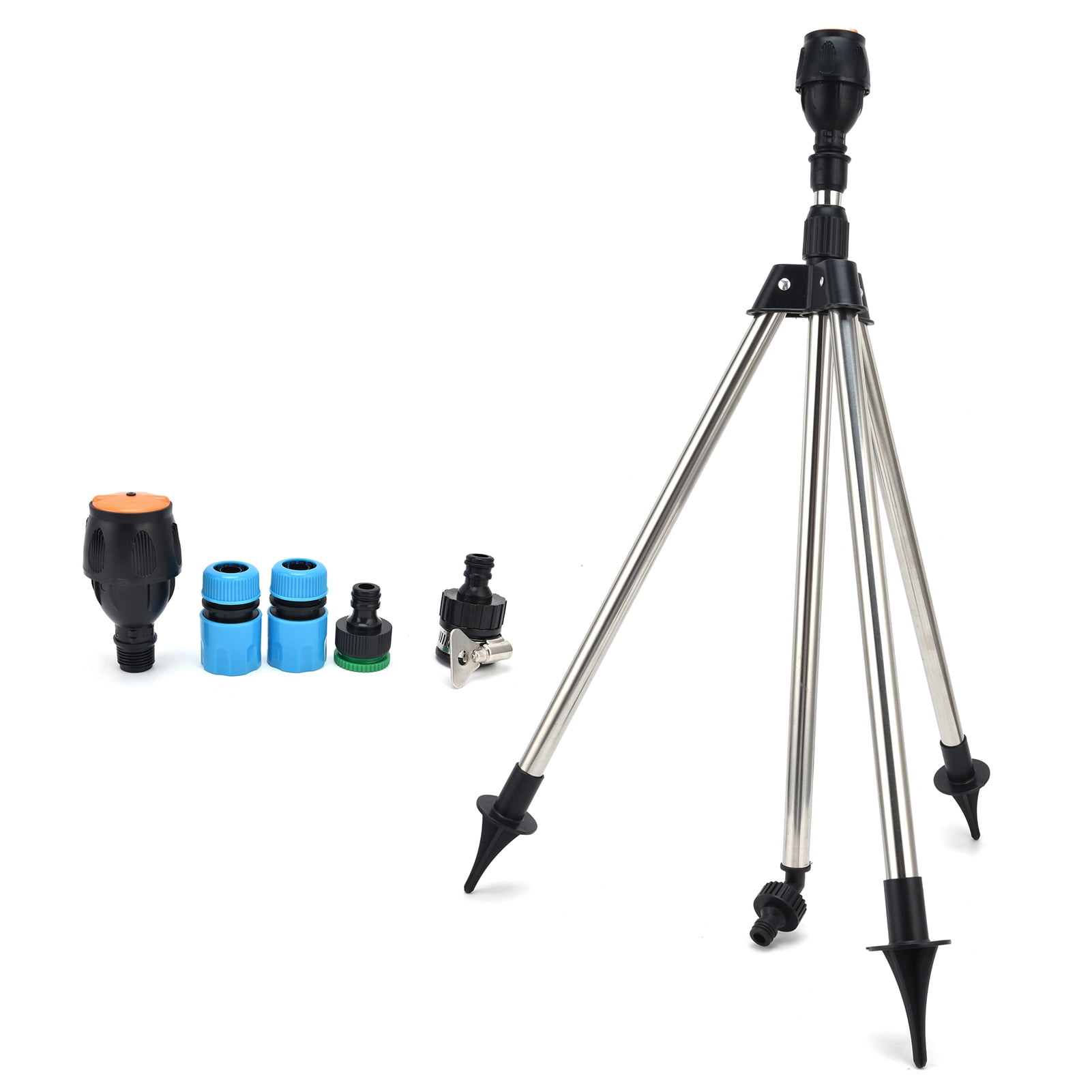 Tebru Tripod Sprinkler 360° Rotating Lawn Sprinkler, Stainless Steel Multi-Purpose