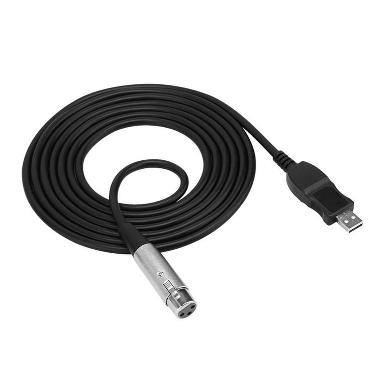Tebru USB to XLR Cable, USB Male to Mic Cable,USB Male to XLR Female  Microphone Mic Studio Audio Link Cable Adapter Black 