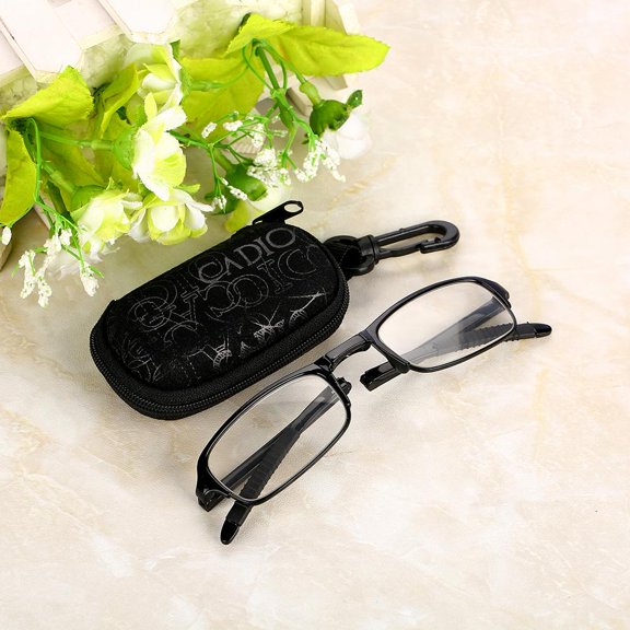 Tebru Unisex Portable Lightweight Foldable Ultra Thin Black Reading Presbyopic Glasses, Lightweight Reading Glasses, Folding Reading Glasses