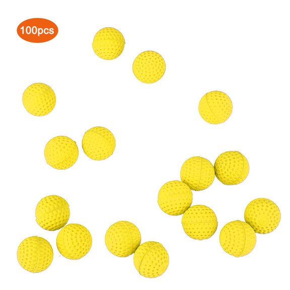 Tebru Universal EVA Soft Round Refilled Bullets Ball for Rival Toy Gun, 100 Pack