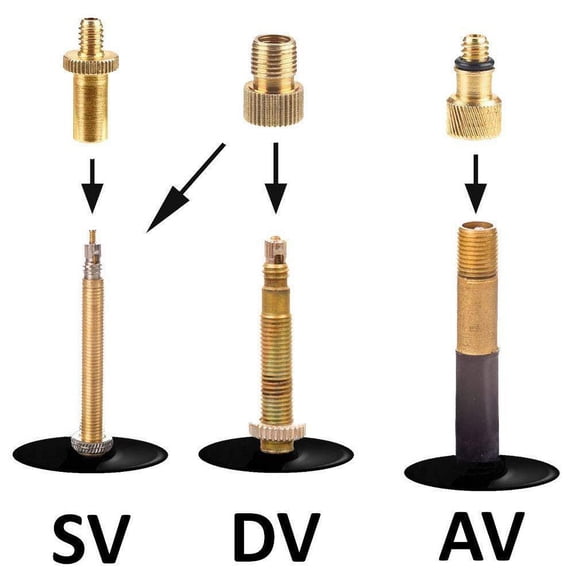 Tebru Valve Adapter, Bicycle Valve Adapters, 15pcs Bike Bicycle Valve Adapter for SV AV DV Valve Inflatable Bikes Balloon