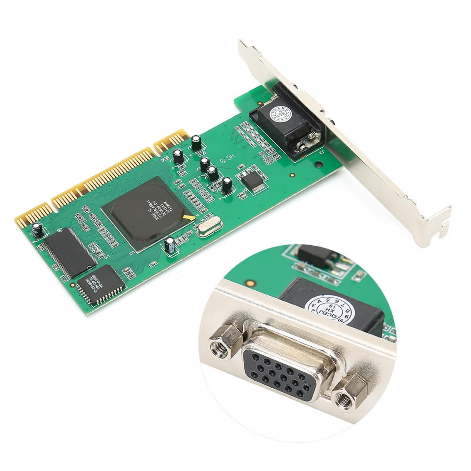 Tebru Video Card,Graphics Card VGA PCI 8MB 32Bit Desktop Computer Accessories MultiDisplay for ATI Rage XL,VGA Card