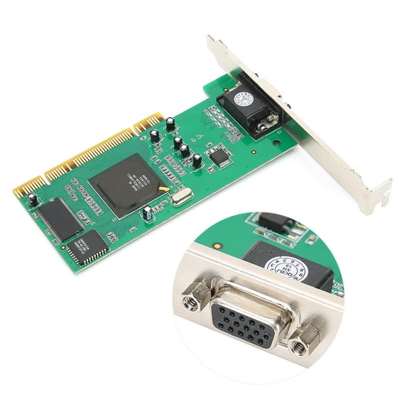 Tebru Video Card,Graphics Card VGA PCI 8MB 32Bit Desktop Computer Accessories MultiDisplay for ATI Rage XL,VGA Card