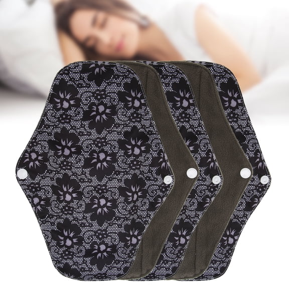 Tebru Washable Cloth Panty Pads,5pcs Reusable Menstrual Pads Washable Cloth Feminine Pads Leakproof Sanitary Incontinence Pads for Women