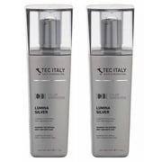 Tec Italy Lumina Silver Shampoo para cabelos brancos e brancos naturais 290 ml pacote com 2