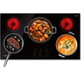 thumbnail image 1 of Tecasa 36 Inch 5 Burners Smooth Surface (Radiant) Electric Ceramic Cooktop, 9000 W Built-In Stove Top with Tri-Ring Element and Touch Control, Black, 1 of 13