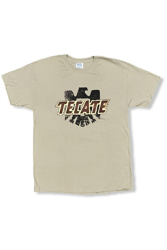 Cerveza Beer Men's Official Licensed Logo Tee T-Shirt (Large, Khaki)