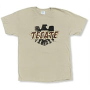 Tecate Cerveza Beer Men's Official Licensed Logo Tee T-Shirt (Medium, Khaki)