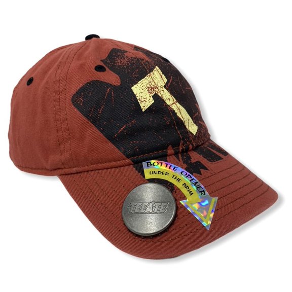 Tecate Cerveza Beer Men's Unstructured Hat Cap With Built In Bottle Opener (Brick Red)