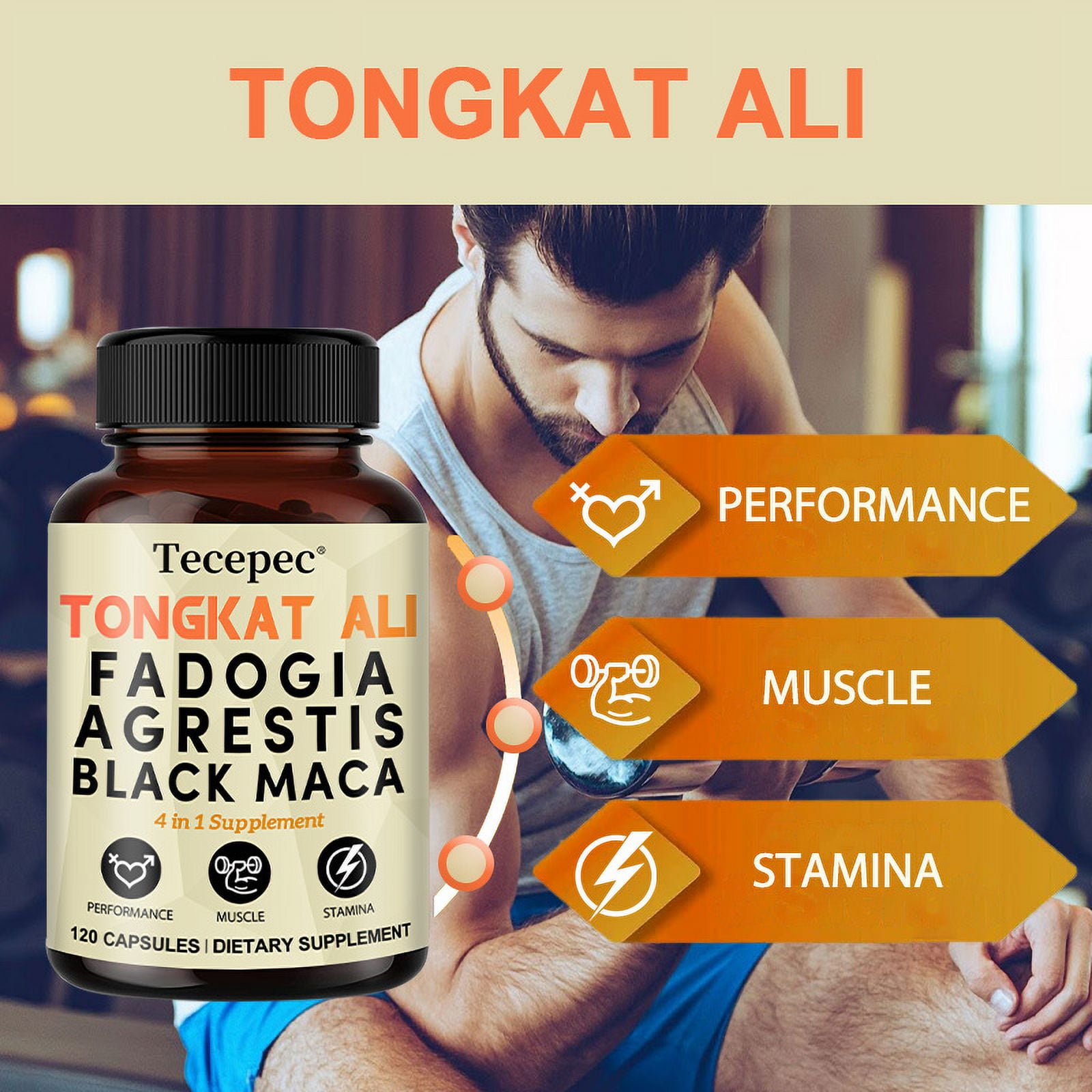 Tecepec Tongkat Ali and Fadogia Agrestis Supplement Supports Energy