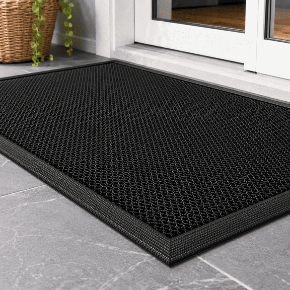 Tecfino Outdoor Doormat 24" x 36", Front Door Mat Outside Entrance, Dirt and Mud Trapping Welcome Mat Outdoor, Heavy Duty Quick Dry Entry Rug with Non Slip Rubber Backing