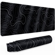 Tecfino Gaming Mouse Pad with Stitched Edges,31.5" x 11.8" Extended Desk Mat Pad 3mm Thick Anti-Slip Rubber Base Keyboard Pad for Gamer Office & Home,Black