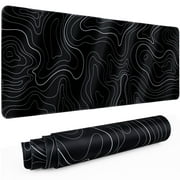 Tecfino Gaming Mouse Pad with Stitched Edges,31.5" x 11.8" Extended Desk Mat Pad 3mm Thick Anti-Slip Rubber Base Keyboard Pad for Gamer Office & Home,Black