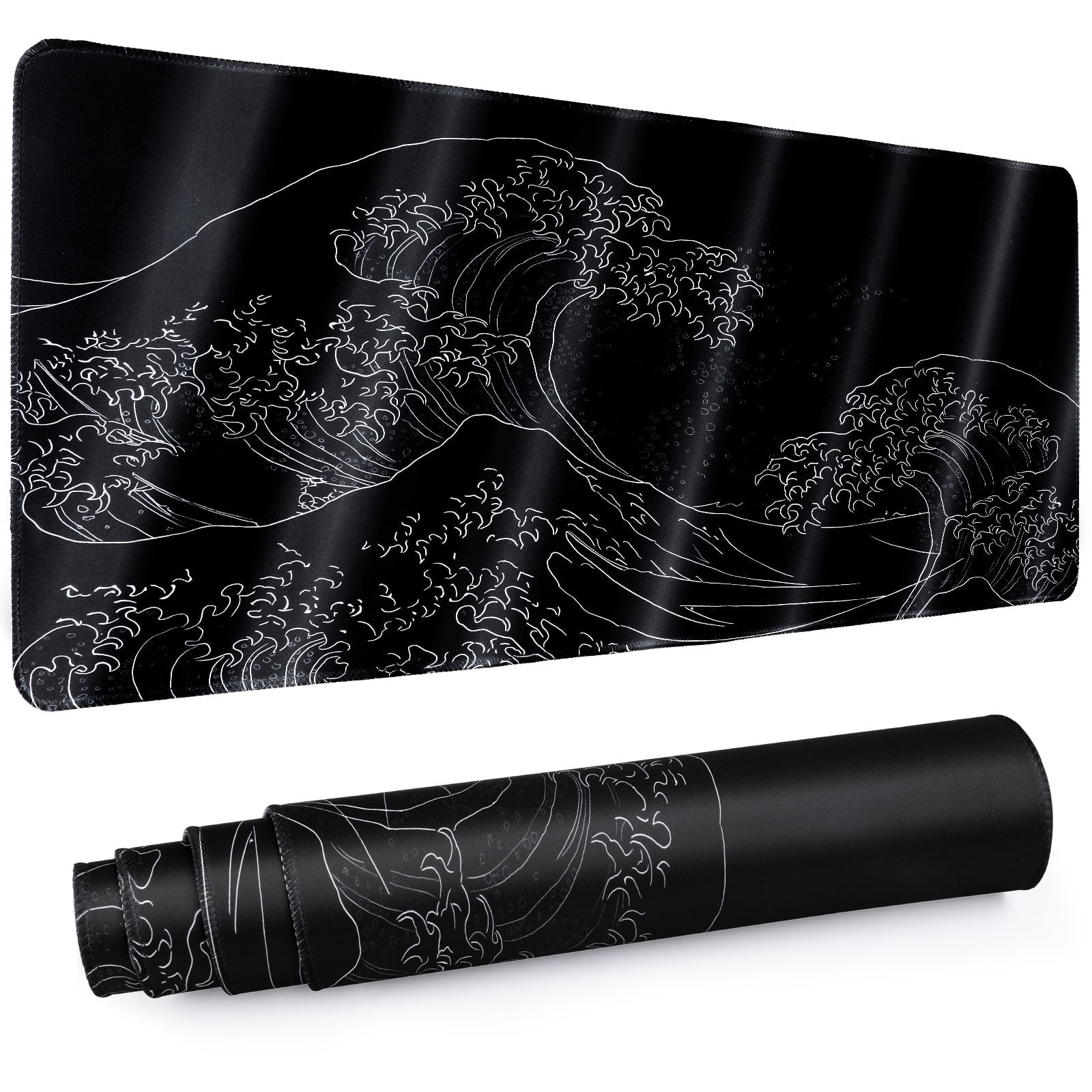 Walmart Black Friday Deals 2025 Tecfino Gaming Mouse Pad with Stitched Edges,31.5" x 11.8" Extended Desk Mat Pad 3mm Thick Anti-Slip Rubber Base Keyboard Pad for Gamer Office & Home,Black