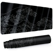 Tecfino Gaming Mouse Pad with Stitched Edges,31.5" x 11.8" Extended Desk Mat Pad 3mm Thick Anti-Slip Rubber Base Keyboard Pad for Gamer Office & Home,Black