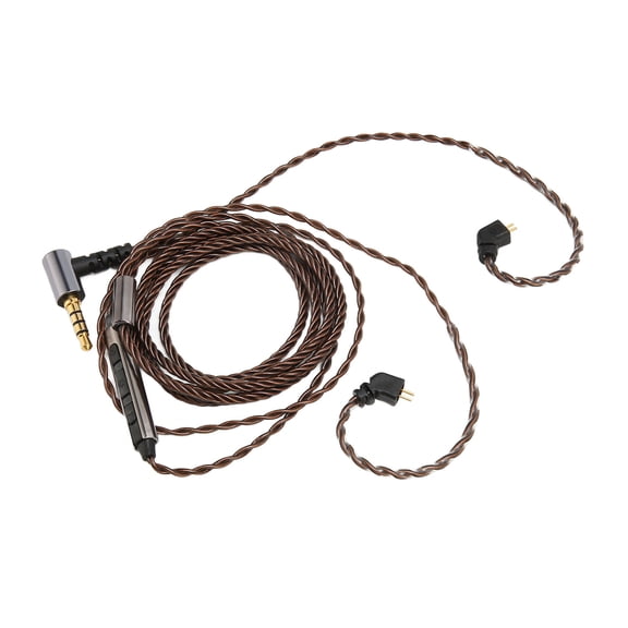 Tech Accessories Earphone Upgrade Wire, Ear Hooks Design Replacement Earbuds Cord Soft Noise Reduction 2 Pin 0.78mm 3.5mm Right Angle Plug with Mic for AS06 for QT2 for ZST ZS3