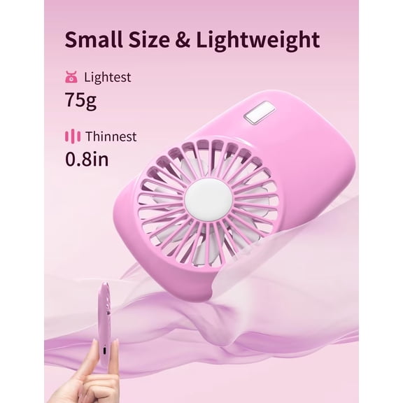 Tech Accessories Handheld Mini Fan – USB Rechargeable Camera Shape, Pink