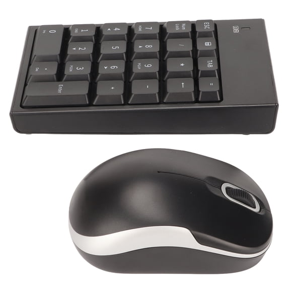 Tech Accessories Mouse Keyboard Combo, 2.4GHz Wireless Number Pad Mouse Combo for Banks