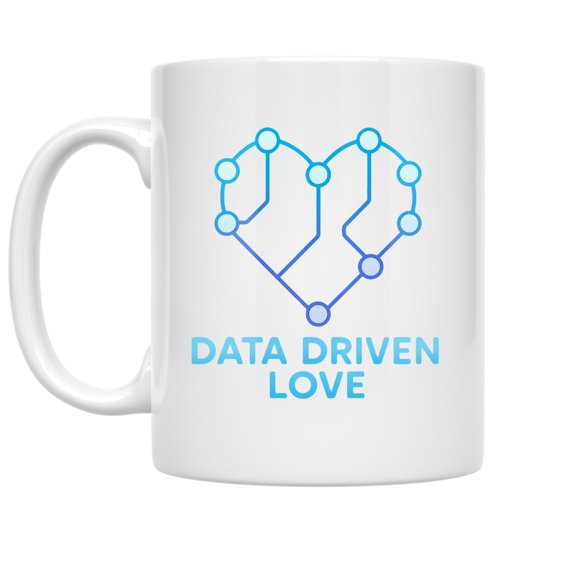 Tech Analyst 11 oz Coffee Mug - Data Heart Design White Ceramic gift
