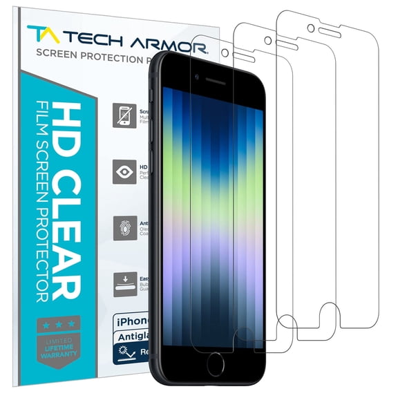 Tech Armor Anti-Glare / Anti Fingerprint Film Screen Protector for Apple iPhone SE 2020 / iPhone 7 / iPhone 8 4.7-inch [3-Pack]