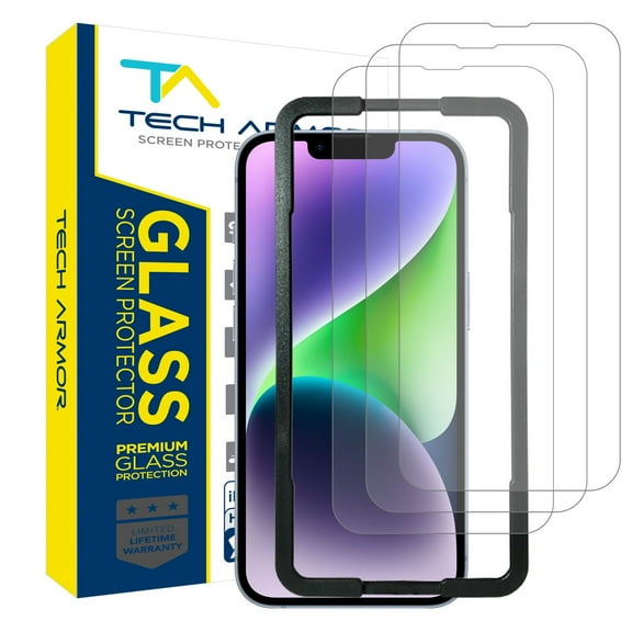 Tech Armor Ballistic Glass Screen Protector for Apple NEW iPhone 13 Pro Max 6.7" - Case-Friendly Tempered Glass, Haptic Touch Accurate Designed for iPhone 13 Pro Max 6.7" 2021 [3-Pack]