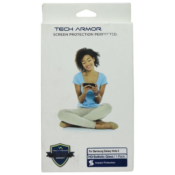 Restored Tech Armor HD Ballistic Glass for Samsung Galaxy Note5 - Clear (1 Pack) (Refurbished)