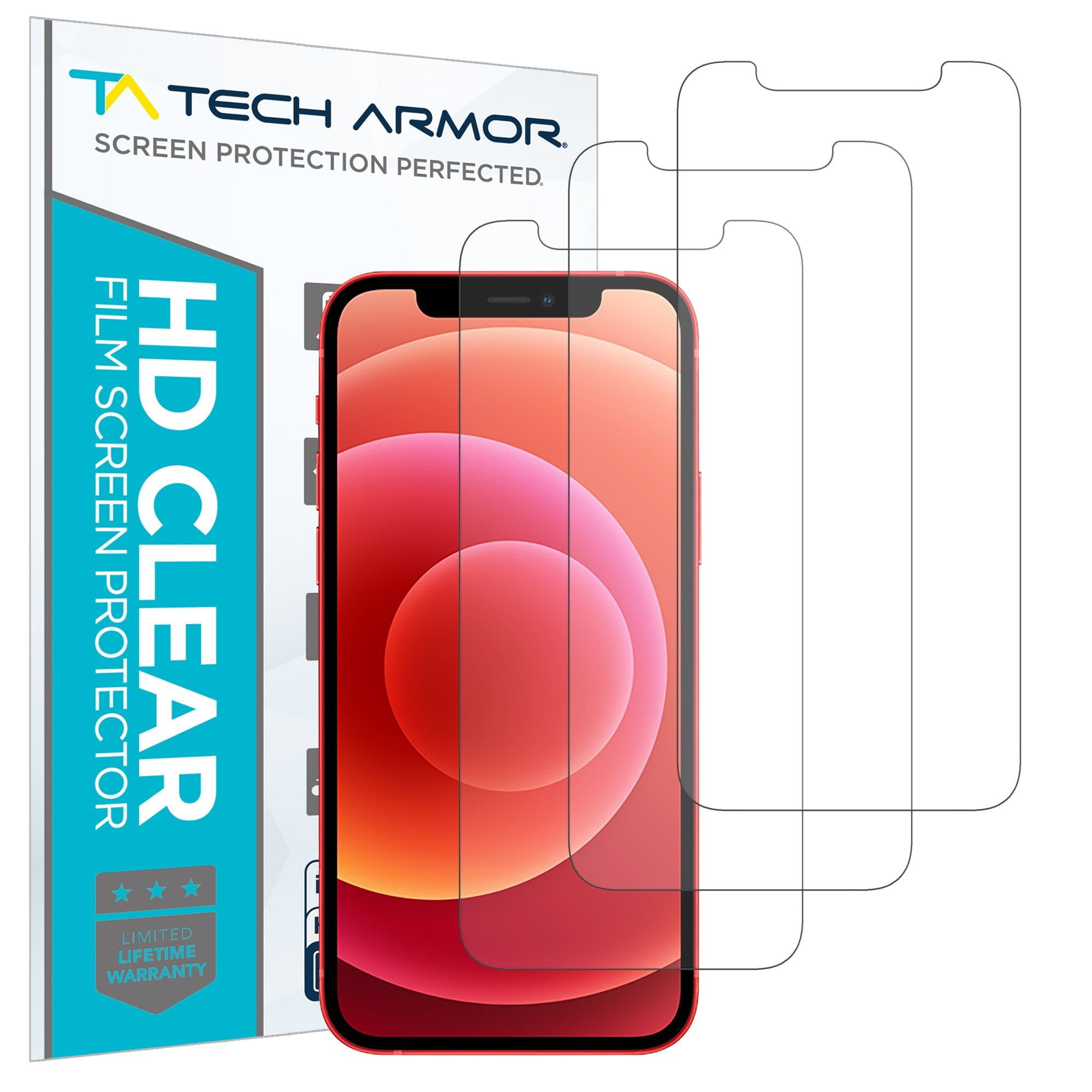 Tech Armor HD Clear Film Screen Protector Designed for Apple iPhone 12 mini 5.4 Inch 4 Pack 2020