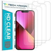 Tech Armor HD Clear Plastic Film Screen Protector NOT Glass for Apple New iPhone 13 mini 5.4 - Case-Friendly, Scratch Resistant, Haptic Touch Accurate [4-Pack]