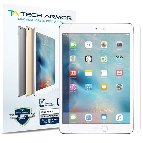 Tech Armor Matte Anti-Glare Film Screen Protector Designed for Apple iPad Mini 5  2019 , iPad Mini 4  2015  2 Pack