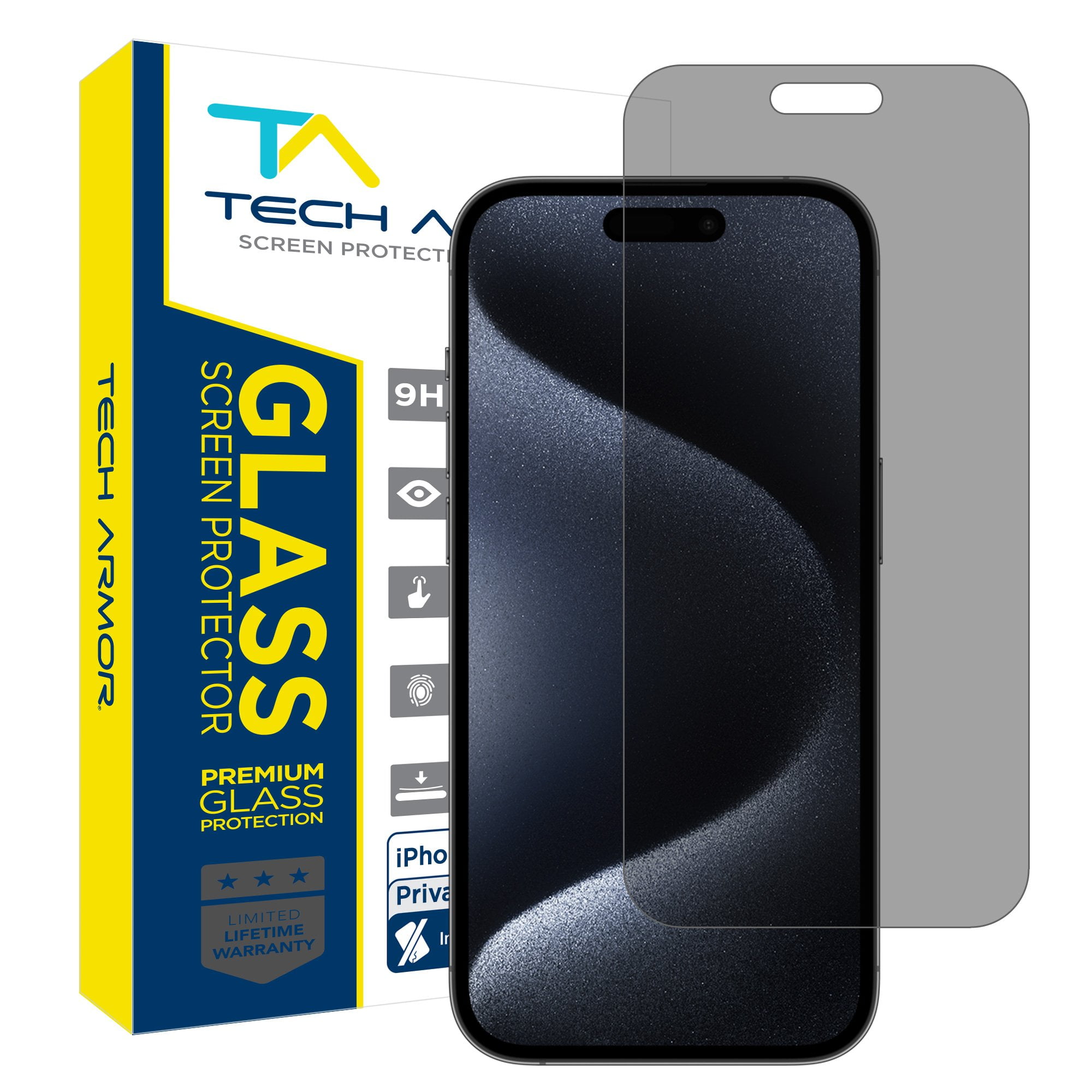 Tech Armor Privacy Screen Protector for iPhone 15 Pro Max 6.7 inch