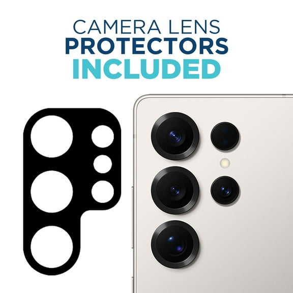 Tech Armor Samsung Galaxy S25 Ultra Screen Protector - 2 Pack, Ballistic Tempered Glass, Case-Friendly Design + Installation Tray with Bonus Lens Protector