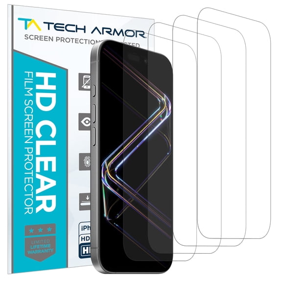 Tech Armor 4 Pack HD Clear Film Screen Protector for Apple NEW iPhone 17 Pro Max 6.9 Inch