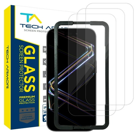 Tech Armor for iPhone 17 Pro Screen Protector Glass 6.3 inch - Ballistic Tempered, Case Friendly, Easy Install, Sensor Protection, HD, 9H Hardness, 3 Pack
